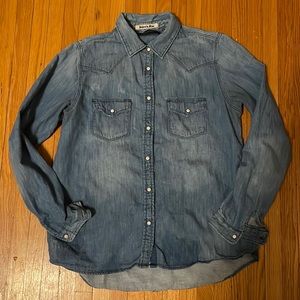 Scotch and Soda western style denim shirt with front snaps